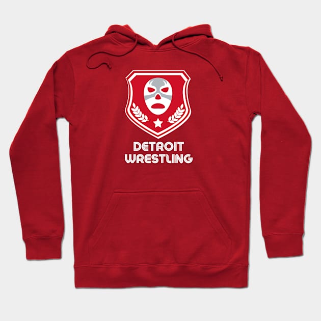 Detroit Wrestling "Rubber Puck Red" Hoodie by DDT Shirts